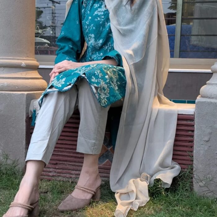 Teal Embroided Pret